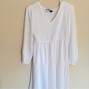 women’s white maxi long sleeve dress